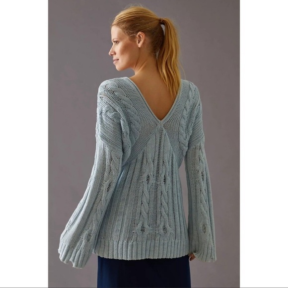 NWT! Anthropologie pilcro surf destroy ruggedcable knit pullover sweater - Picture 2 of 7